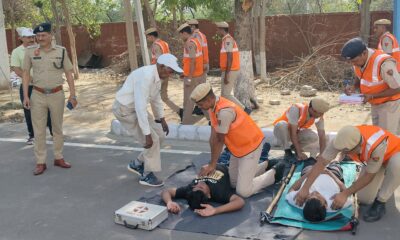 जिला न्यायालय नारनौलमें आपदा से निपटने की मॉक ड्रिल