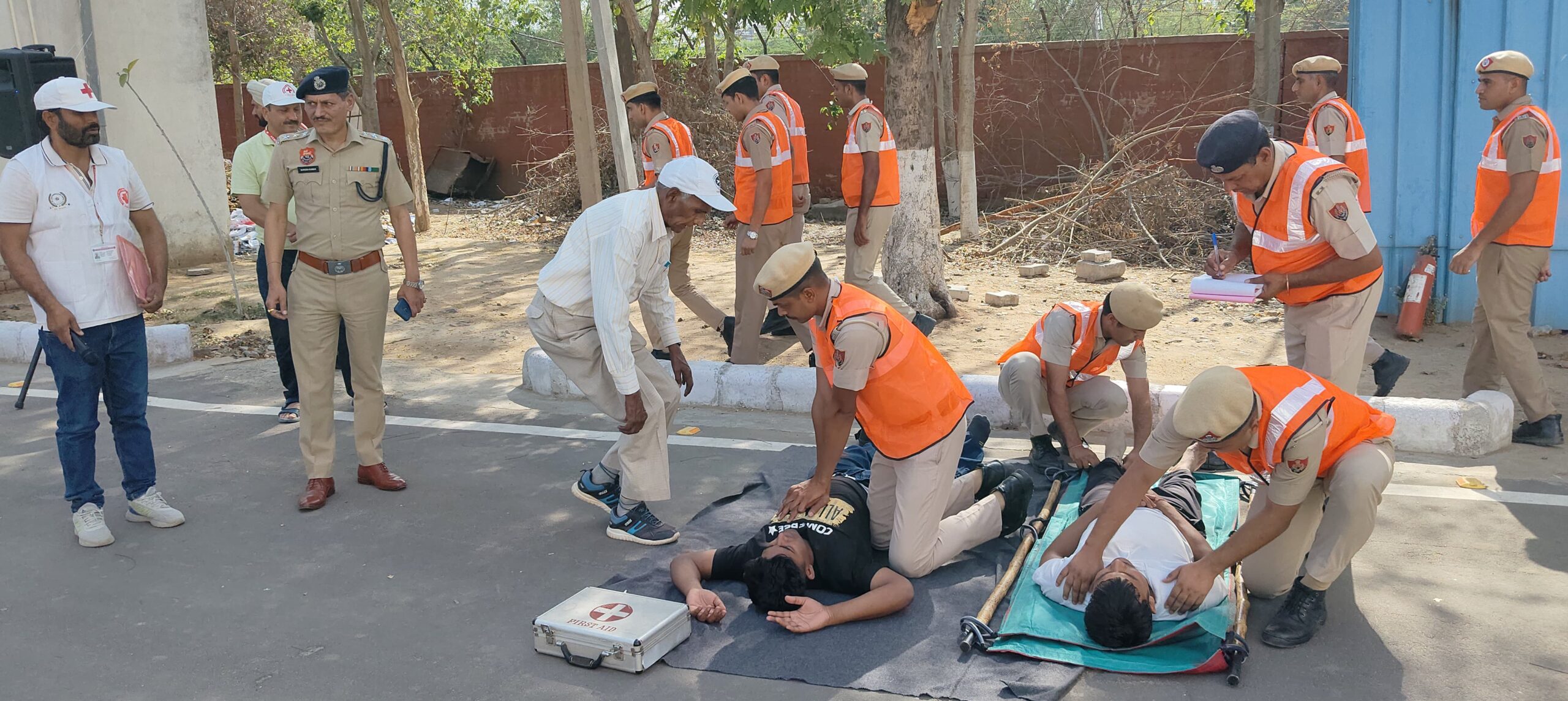 जिला न्यायालय नारनौलमें आपदा से निपटने की मॉक ड्रिल