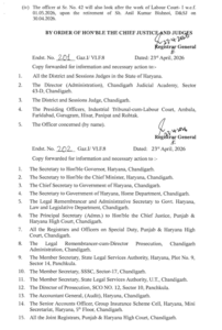 पंजाब-हरियाणा हाईकोर्ट द्वारा जारी तबादला सूची