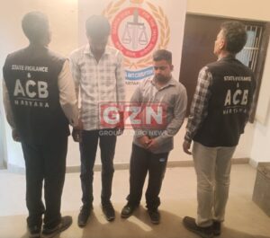 NARNAUL ACB की गिरफ्त में आरोपी।