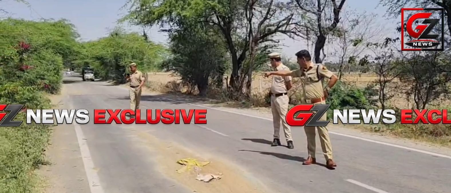 नांगल चौधरी के गांव नयान में वारदात के बाद मौके पर जांच करती पुलिस टीम।