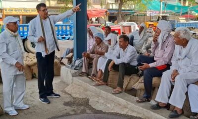 बावल अनाज मंडी में एमएसपी से नीचे खरीद के विरोध में जुटे किसान