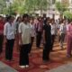 भोजावास के सरस्वती स्कूल में आयोजित आर्य वीरांगना आत्मरक्षा एवं चरित्र निर्माण शिविर में भाग लेती बालिकाएं