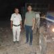 नियामतपुर पहाड़ियों में अवैध खनन के खिलाफ कार्रवाई के दौरान पत्थरों से भरी ट्रैक्टर-ट्रॉलियों के साथ पुलिस और माइनिंग विभाग की टीम।