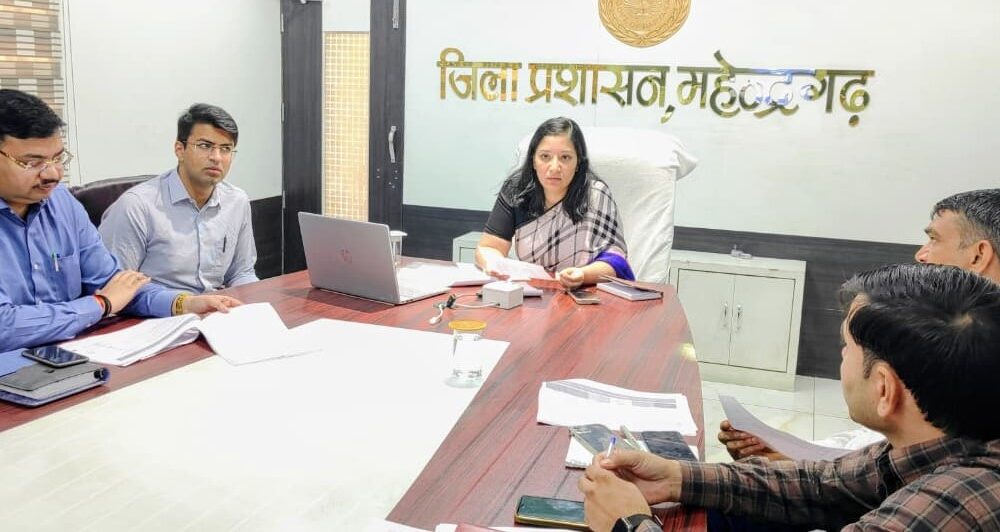 वीडियो कॉन्फ्रेंसिंग के दौरान मौजूद डीसी अनुपमा अंजली।