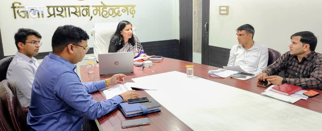 वीडियो कॉन्फ्रेंसिंग के दौरान पेयजल योजना और ज्ञान भारतम मिशन की समीक्षा करतीं डीसी अनुपमा अंजली।