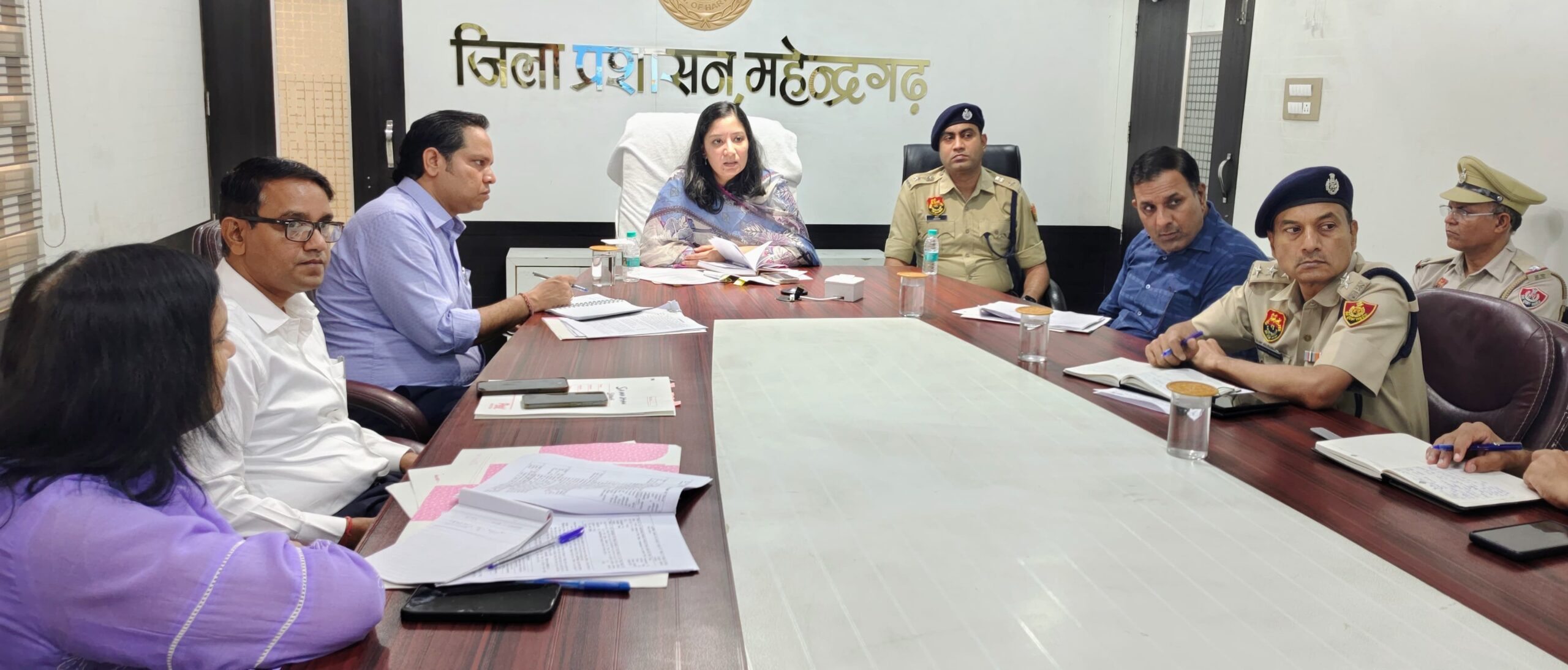 वीडियो कॉन्फ्रेंसिंग के दौरान मौजूद डीसी अनुपमा अंजली।