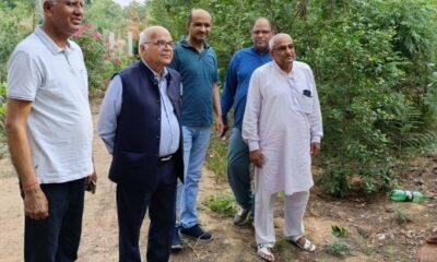 हरित पहल और पौधारोपण व्यवस्था की जानकारी लेते हुए महेंद्रगढ़ विधायक।