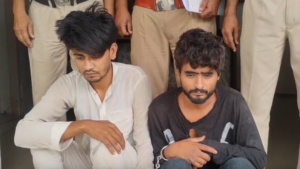 पलवल में ट्रक ड्राइवर से लूट मामले में गिरफ्तार आरोपी पुलिस गिरफ्त में।