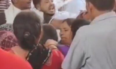फरीदाबाद कोर्ट परिसर में लव मैरिज कपल के साथ मारपीट का दृश्य