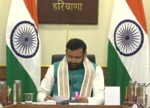 चंडीगढ़ में हरियाणा कैबिनेट बैठक के बाद बड़े फैसलों की जानकारी देते मुख्यमंत्री नायब सिंह सैनी।