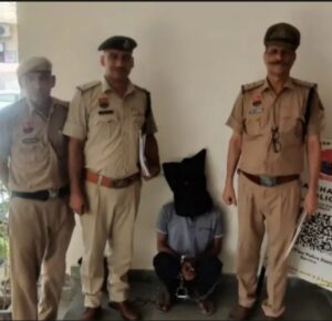 टोहाना पुलिस द्वारा गिरफ्तार किया गया भिवानी निवासी आरोपी विकास, जिस पर चोरी के कई मामले दर्ज हैं।