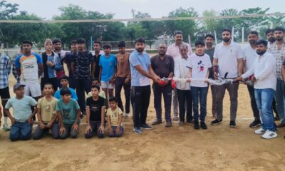 युवा सोच की मिसाल बने वंश पिलानिया, धोलेड़ा स्टेडियम को भेंट की ग्रास कटिंग मशीन