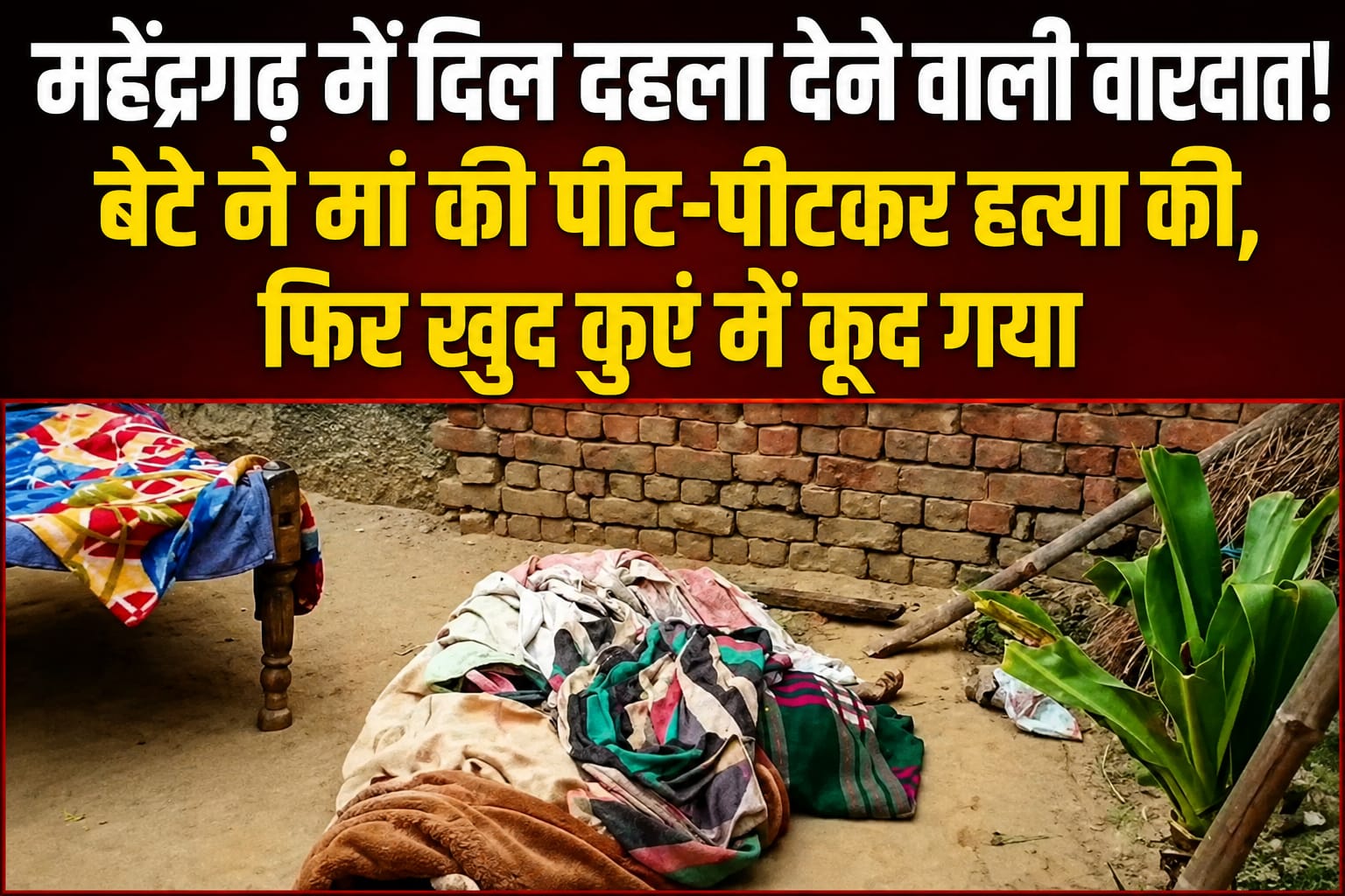 महेंद्रगढ़ | मां की हत्या कर कुएं में कूदा बेटा