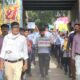 नशा मुक्ति जागरूकता रैली में भाग लेते राजकीय वरिष्ठ माध्यमिक विद्यालय कांटी के छात्र-छात्राएं।