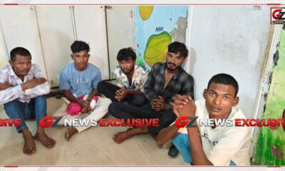 महेंद्रगढ़ में सीआईए और पारदी गुलेल गैंग के बीच मुठभेड़ के बाद गिरफ्तार आरोपी और बरामद हथियारों के साथ पुलिस टीम।