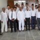 नांगल चौधरी तहसील परिसर में उमराव सिंह कौशिक को श्रद्धांजलि देते अधिवक्ता।