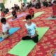 हरियाणा योग आयोग एवं आयुष विभाग के संयुक्त तत्वावधान में आयोजित योगासन स्पोर्ट्स प्रतियोगिता का दृश्य।