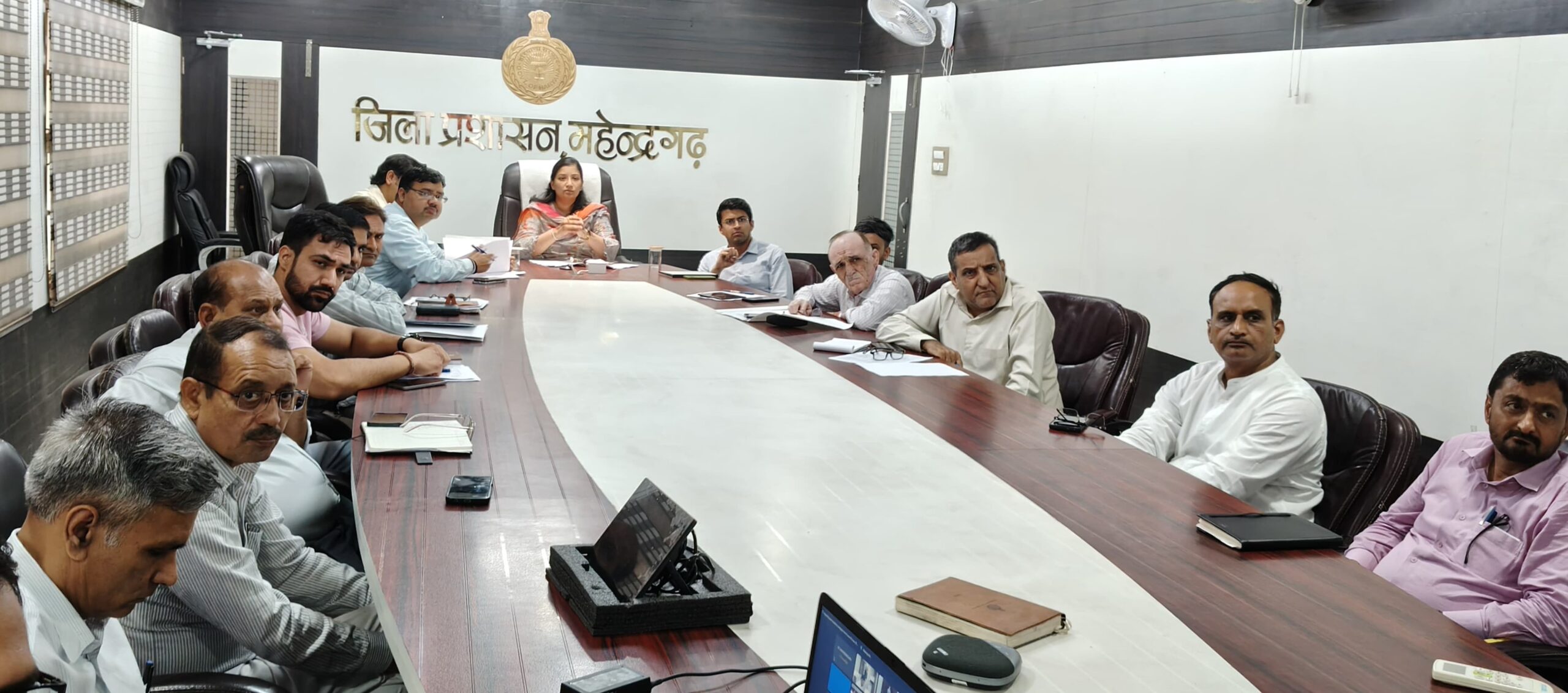 वीडियो कॉन्फ्रेंसिंग के दौरान मौजूद डीसी अनुपमा अंजली।
