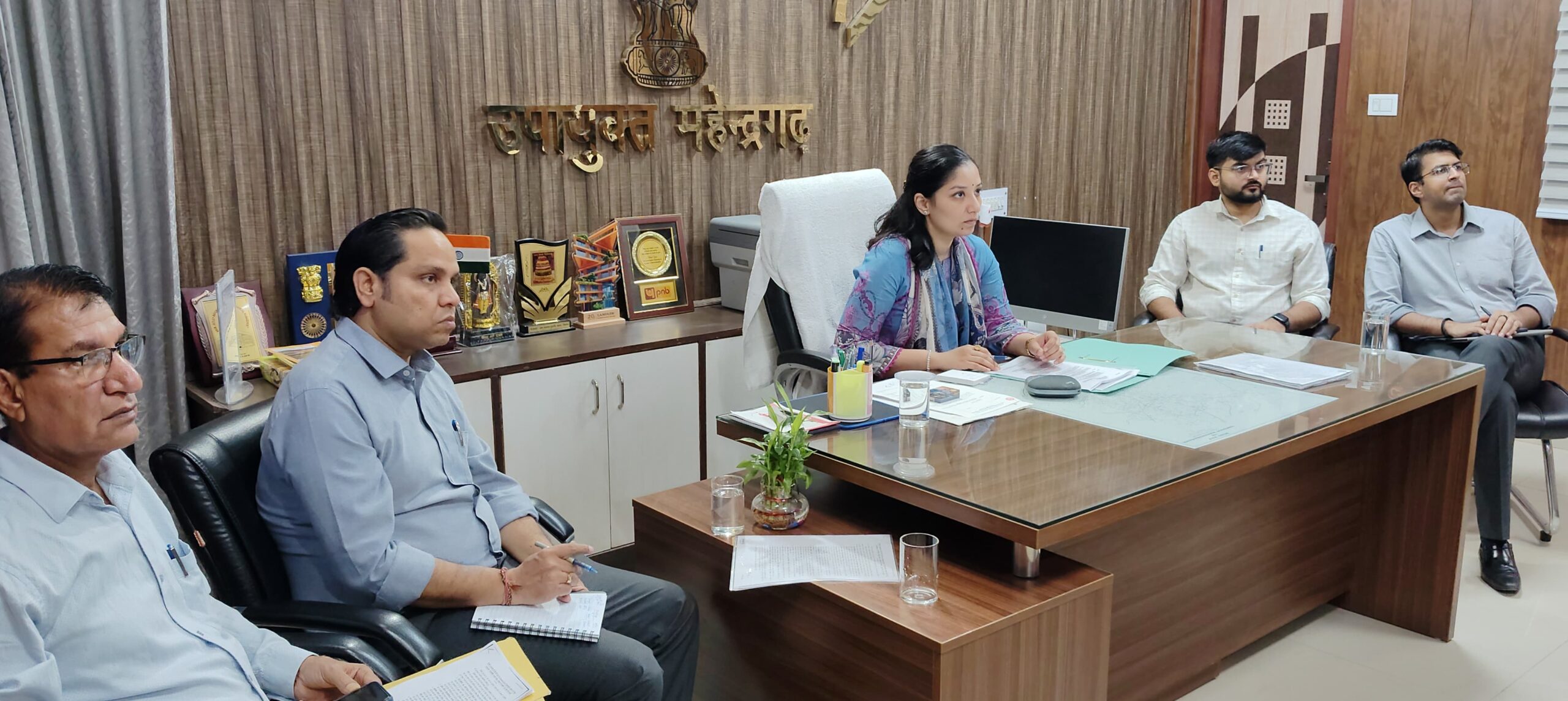 वीडियो कॉन्फ्रेंसिंग के दौरान मौजूद डीसी अनुपमा अंजली।