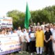 योग मैराथन को हरी झंडी दिखाकर रवाना करते विधायक ओम प्रकाश यादव।