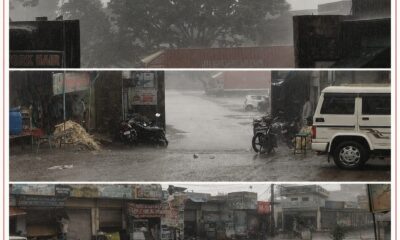 नूंह के पिनगवां क्षेत्र में शनिवार को हुई मूसलाधार बारिश के बाद बदला मौसम का मिजाज।