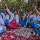 पंचकूला में रेणु भाटिया की टिप्पणी के विरोध में सांकेतिक हड़ताल पर बैठे नर्सिंग स्टाफ के कर्मचारी।