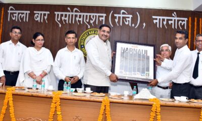 नारनौल बार एसोसिएशन सम्मेलन में संबोधित करते जस्टिस नरेश सिंह शेखावत