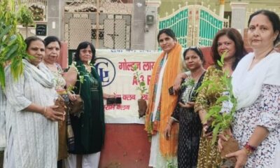 रेवाड़ी में राष्ट्रीय डॉक्टर्स डे पर वृक्षारोपण करती गोल्डन लाइंस A3 की समाजसेवी महिलाएं।