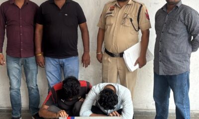 छछरौली ट्रक चोरी मामले में गिरफ्तार दोनों आरोपी पुलिस की गिरफ्त में।